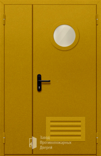 Фото двери «Полуторная с вентиляцией и стеклом №45» в Твери