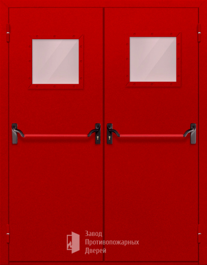 Фото двери «Двупольная со стеклопакетом и антипаникой (красная)» в Твери