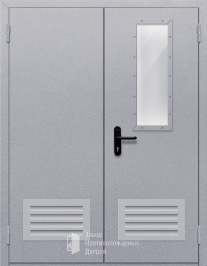 Фото двери «Двупольная со стеклом и решеткой» в Твери