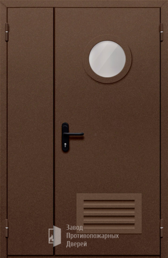 Фото двери «Полуторная с вентиляцией и стеклом №48» в Твери