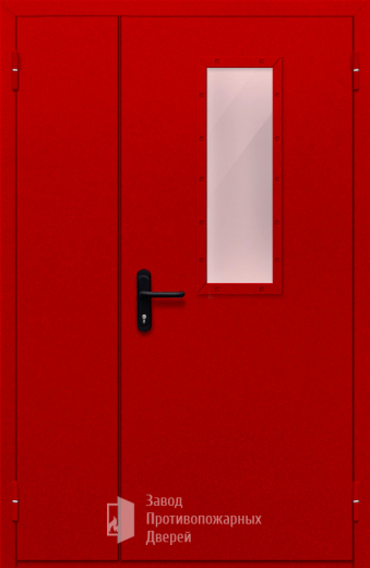 Фото двери «Полуторная со стеклом (красная)» в Твери