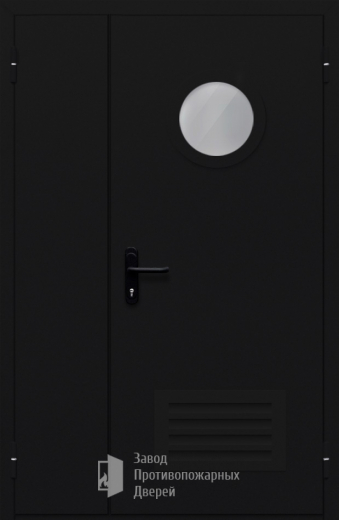 Фото двери «Полуторная с вентиляцией и стеклом №44» в Твери