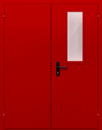 Фото двери «Двупольная со стеклом (красная)» в Твери