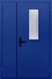 Фото двери «Полуторная со стеклом (синяя)» в Твери