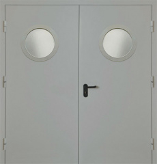 Фото двери «Двупольная с круглым стеклом EI-30» в Твери