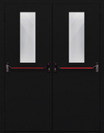 Фото двери «Двупольная со стеклом и антипаникой №64» в Твери