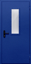Фото двери «Однопольная со стеклом (синяя)» в Твери