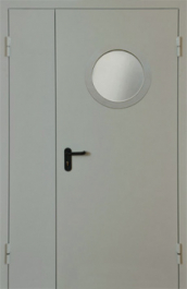 Фото двери «Полуторная с круглым стеклом EI-30» в Твери